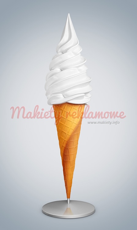Makieta reklamowa - Lód włoski biały